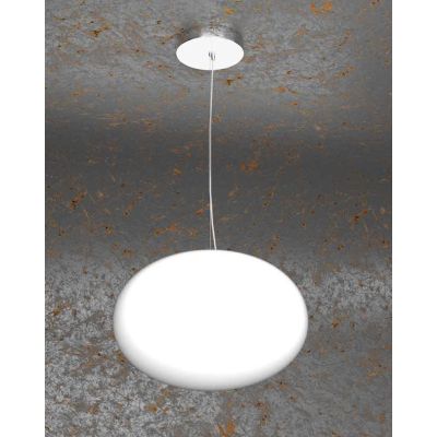 SOFT SOSPENSIONE SINGOLA DIAMETRO CM 28 IN VETRO SOFFIATO BIANCO LATTE MODERNA Top Light Illuminazione - Cristalensi Shop Online