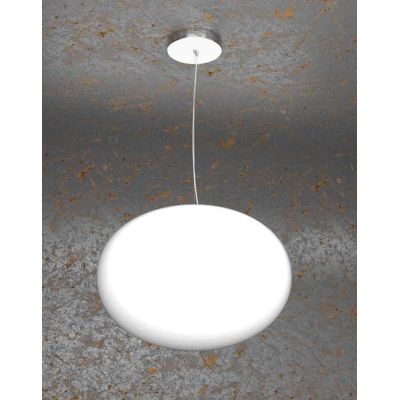 SOFT SOSPENSIONE SINGOLA DIAMETRO CM 35 IN VETRO SOFFIATO BIANCO LATTE MODERNA Top Light Illuminazione - Cristalensi Shop Online