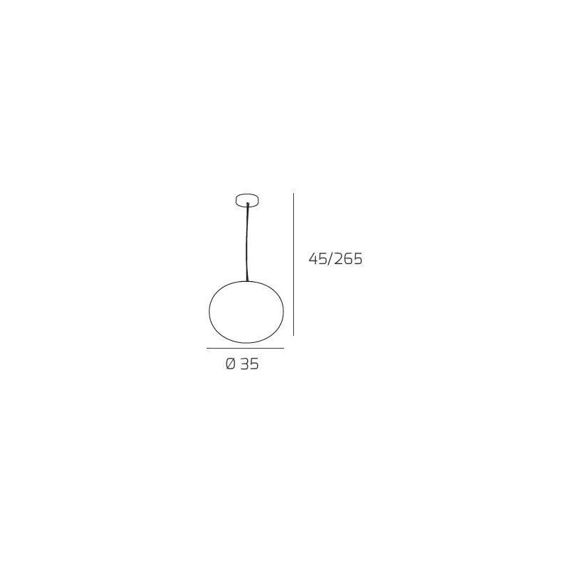 SOFT SOSPENSIONE SINGOLA DIAMETRO CM 35 IN VETRO SOFFIATO BIANCO LATTE MODERNA Top Light Illuminazione - Cristalensi Shop Online