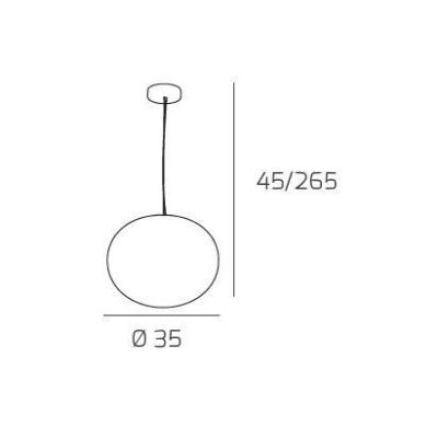 SOFT SOSPENSIONE SINGOLA DIAMETRO CM 35 IN VETRO SOFFIATO BIANCO LATTE MODERNA Top Light Illuminazione - Cristalensi Shop Online