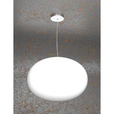 SOFT SOSPENSIONE SINGOLA DIAMETRO CM 45 IN VETRO SOFFIATO BIANCO LATTE MODERNA Top Light Illuminazione - Cristalensi Shop Online