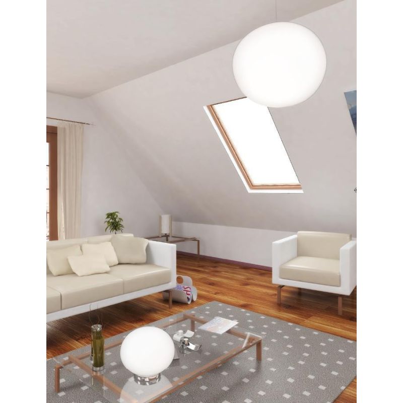 SOFT SOSPENSIONE SINGOLA DIAMETRO CM 45 IN VETRO SOFFIATO BIANCO LATTE MODERNA Top Light Illuminazione - Cristalensi Shop Online