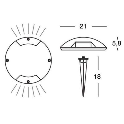 UPPER 2 CALPESTABILE SENZA SCASSO PICCHETTO INCLUSO LED 4W SOSTITUIBILE IP65 DI SOVIL Sovil - Cristalensi Shop Online