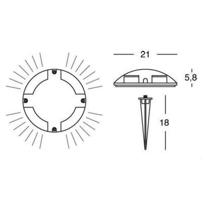 UPPER 4 CALPESTABILE SENZA SCASSO PICCHETTO INCLUSO LED 8W SOSTITUIBILE IP65 DI SOVIL Sovil - Cristalensi Shop Online