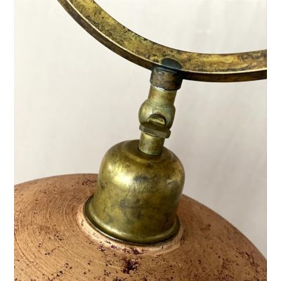 ETRUSCA SOSPENSIONE SINGOLA IN OTTONE INVECCHIATO E PIATTO IN TERRACOTTA MADE IN ITALY CRISTALENSI OTTONE - Cristalensi Shop Onl