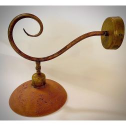 ETRUSCA APPLIQUE GRANDE IN OTTONE INVECCHIATO E PIATTO IN TERRACOTTA MADE IN ITALY CRISTALENSI OTTONE - Cristalensi Shop Online