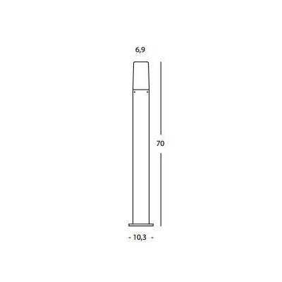 STEM PALO PER ESTERNO H70 IN ALLUMINIO COLORE ANTRACITE E DIFFUSORE BIANCO LATTE Sovil - Cristalensi Shop Online
