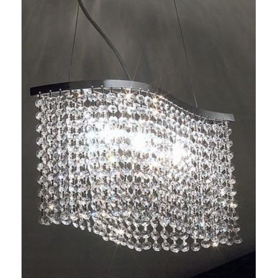 BELIZE SOSPENSIONE IN METALLO CROMATO E PENDAGLIERIA IN CRISTALLO Illuminando - Cristalensi Shop Online