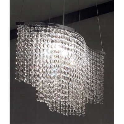 BELIZE SOSPENSIONE IN METALLO CROMATO E PENDAGLIERIA IN CRISTALLO Illuminando - Cristalensi Shop Online