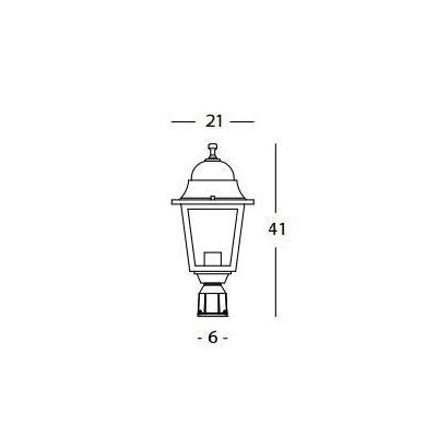 AMALFI TESTA PALO IN ALLUMINIO NERO CON DIFFUSORI IN VETRO PER TUBO 6 CM Sovil - Cristalensi Shop Online