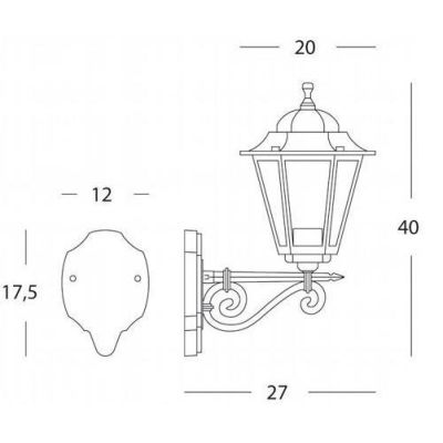 KAYAK LANTERNA A PARETE IN ALLUMINIO NERO CON DIFFUSORI IN VETRO Sovil - Cristalensi Shop Online