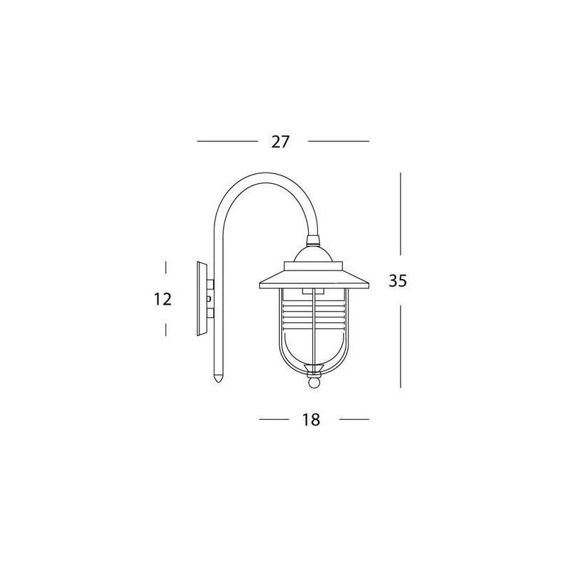 PORTO APPLIQUE IN ALLUMINIO DI COLORE RUGGINE CON DIFFUSORE TRASPARENTE Sovil - Cristalensi Shop Online