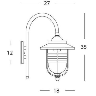 PORTO APPLIQUE IN ALLUMINIO DI COLORE RUGGINE CON DIFFUSORE TRASPARENTE Sovil - Cristalensi Shop Online