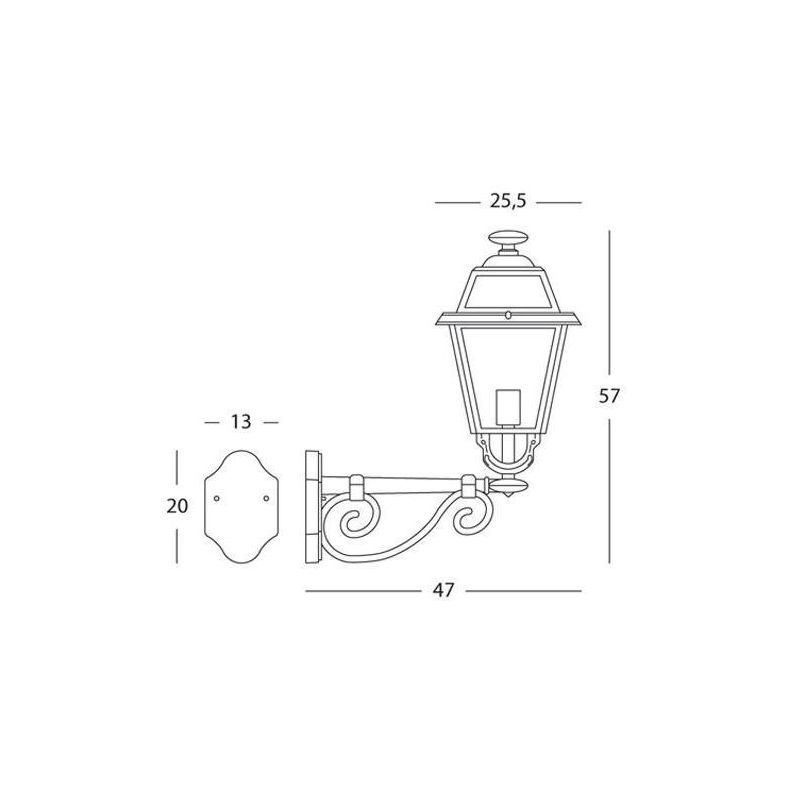 ELEGANCE LANTERNA APPLIQUE PER ESTERNO IN ALLUMINIO ANTRACITE E DIFFUSORI IN VETRO Sovil - Cristalensi Shop Online