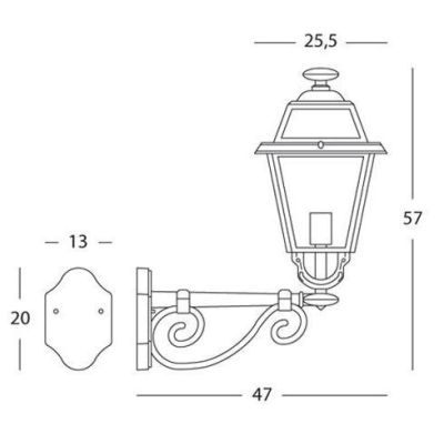 ELEGANCE LANTERNA APPLIQUE PER ESTERNO IN ALLUMINIO ANTRACITE E DIFFUSORI IN VETRO Sovil - Cristalensi Shop Online