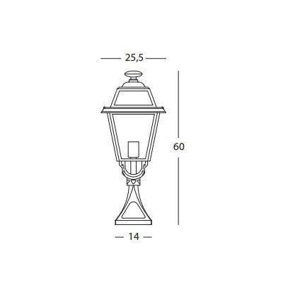ELEGANCE PALO PER ESTERNO H60 IN ALLUMINIO ANTRACITE E DIFFUSORI IN VETRO Sovil - Cristalensi Shop Online