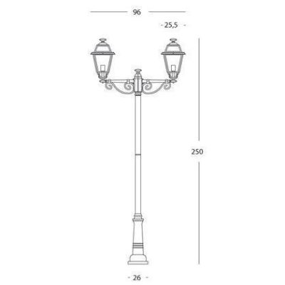 ELEGANCE LAMPIONE PER ESTERNO H250 CON DUE LANTERNE IN ALLUMINIO ANTRACITE E DIFFUSORI IN VETRO Sovil - Cristalensi Shop Online