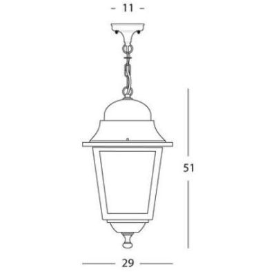 AMALFI LANTERNA A SOSPENSIONE IN ALLUMINIO NERO DIFFUSORI IN VETRO Sovil - Cristalensi Shop Online