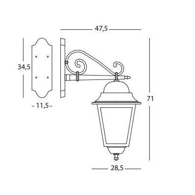 AMALFI LANTERNA A PARETE PER ESTERNO IN ALLUMINIO NERO DIFFUSORI IN VETRO Sovil - Cristalensi Shop Online