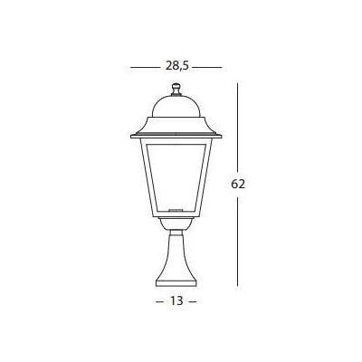 AMALFI LANTERNA PALETTO PER ESTERNO H62 IN ALLUMINIO NERO DIFFUSORI IN VETRO Sovil - Cristalensi Shop Online