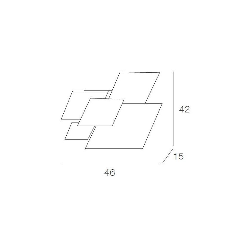 SHADOW APPLIQUE PLAFONIERA LARGHEZZA CM 45 IN VETRO DECORATO 4 FINITURE Top Light Illuminazione - Cristalensi Shop Online