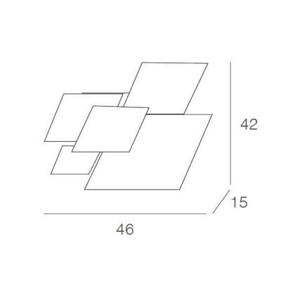 SHADOW APPLIQUE PLAFONIERA LARGHEZZA CM 45 IN VETRO DECORATO 4 FINITURE Top Light Illuminazione - Cristalensi Shop Online