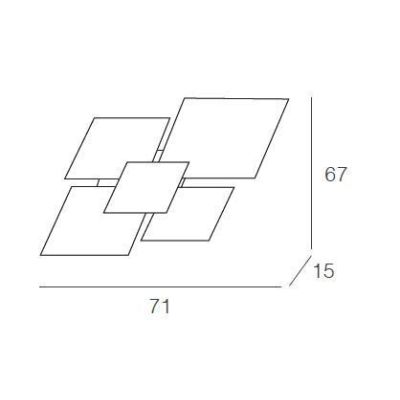 SHADOW PLAFONIERA MEDIA LARGHEZZA CM 70 IN VETRO DECORATO IN 4 FINITURE Top Light Illuminazione - Cristalensi Shop Online