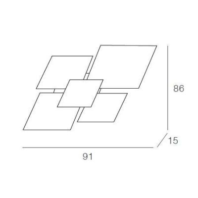SHADOW PLAFONIERA GRANDE LARGHEZZA CM 90 IN VETRO DECORATO 4 FINITURE Top Light Illuminazione - Cristalensi Shop Online