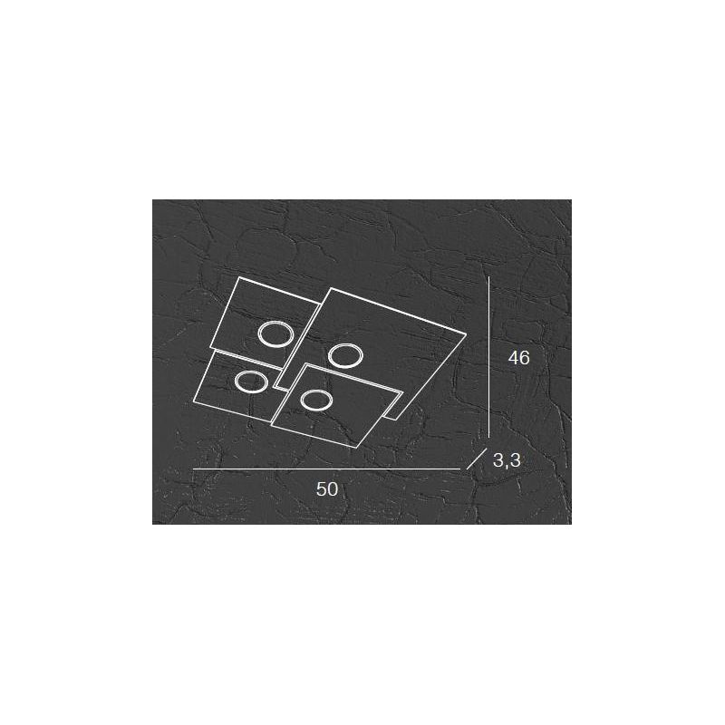 PLATE PLAFONIERA 4 LUCI IN METALLO QUATTRO COLORI CON LAMPADINE LED SOSTITUIBILI Top Light Illuminazione - Cristalensi Shop Onli