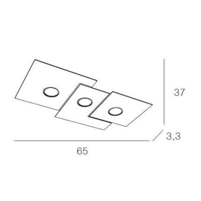 PLATE PLAFONIERA 3 LUCI IN METALLO QUATTRO COLORI CON LAMPADINE LED SOSTITUIBILI Top Light Illuminazione - Cristalensi Shop Onli