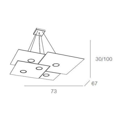 PLATE SOSPENSIONE 5 LUCI IN METALLO QUATTRO COLORI CON LAMPADINE LED SOSTITUIBILI Top Light Illuminazione - Cristalensi Shop Onl