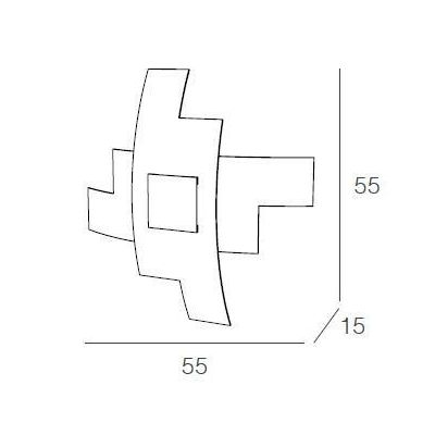 TETRIS COLOR PLAFONIERA IN VETRO BIANCO CON INSERTO DI METALLO IN VARI COLORI Top Light Illuminazione - Cristalensi Shop Online