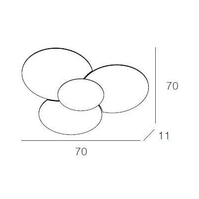 CLOVER MEDIA APPLIQUE PLAFONIERA IN VETRO CON PIASTRA DECORATA IN 3 COLORI Top Light Illuminazione - Cristalensi Shop Online