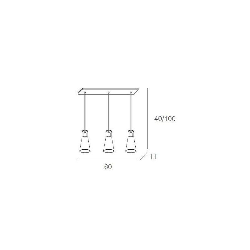 CONE SOSPENSIONE CON BINARIO CROMO E VETRI SABBIATI Top Light Illuminazione - Cristalensi Shop Online
