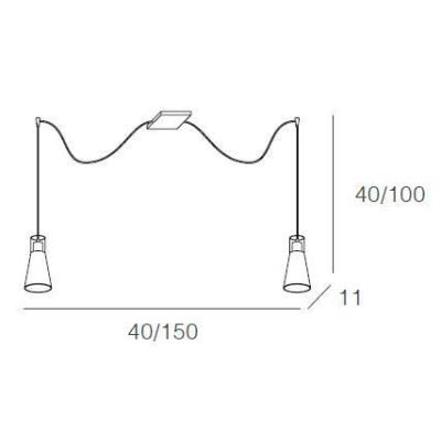 CONE SOSPENSIONE CON PARTICOLARI IN CROMO E VETRI SABBIATI Top Light Illuminazione - Cristalensi Shop Online