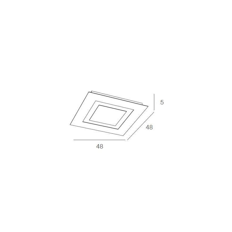 CARPET PLAFONIERA LATO 48 CM IN TRE COLORI A LED 64W LAMPADINE SOSTITUIBILI Top Light Illuminazione - Cristalensi Shop Online