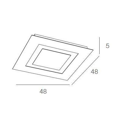 CARPET PLAFONIERA LATO 48 CM IN TRE COLORI A LED 64W LAMPADINE SOSTITUIBILI Top Light Illuminazione - Cristalensi Shop Online