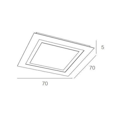 CARPET PLAFONIERA IN TRE COLORI LATO 70 CM A LED 120W LAMPADINE SOSTITUIBILI Top Light Illuminazione - Cristalensi Shop Online