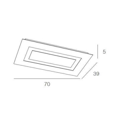 CARPET PLAFONIERA IN 3 COLORI RETTANGOLARE MEDIA A LED 80W LAMPADINE SOSTITUIBILI Top Light Illuminazione - Cristalensi Shop Onl