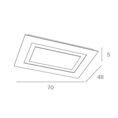 CARPET PLAFONIERA IN 3 COLORI RETTANGOLARE GRANDE A LED 90W LAMPADINE SOSTITUIBILI Top Light Illuminazione - Cristalensi Shop On