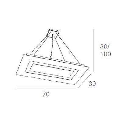 CARPET SOSPENSIONE RETTANGOLARE MEDIA IN 3 COLORI A LED 96W LAMPADINE SOSTITUIBILI Top Light Illuminazione - Cristalensi Shop On