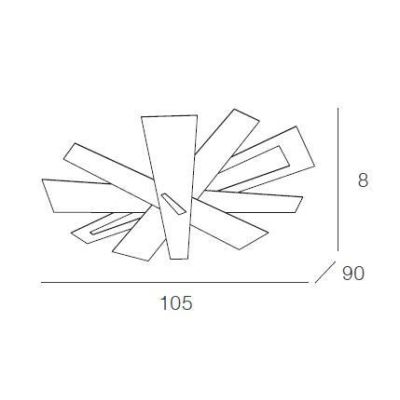 RIBBON PLAFONIERA OVALE GRANDE IN METALLO VERNICIATO SABBIA A LED 40W SOSTITUIBILI Top Light Illuminazione - Cristalensi Shop On