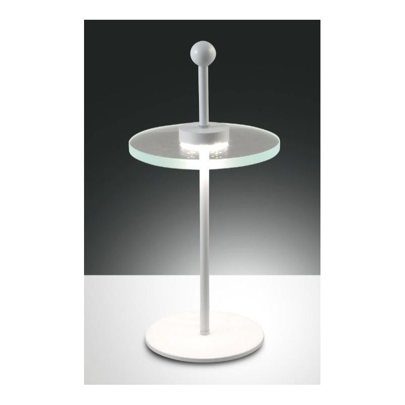 SATURN LUMETTO CON STELO BIANCO A LED INTEGRATO DA 12W Fabas Luce - Cristalensi Shop Online