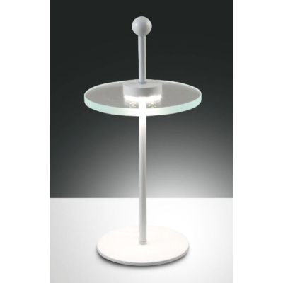 SATURN LUMETTO CON STELO BIANCO A LED INTEGRATO DA 12W Fabas Luce - Cristalensi Shop Online