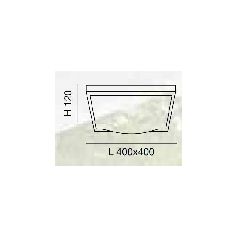 OSAKA PLAFONIERA QUADRATA LATO 40 CM IN METALLO CROMO,BIANCO O NICHEL E DIFFUSORE IN VETRO Fabas Luce - Cristalensi Shop Online
