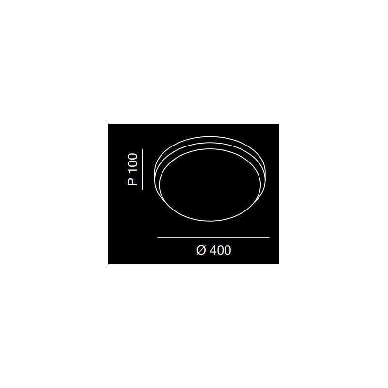 PLAZA PLAFONIERA DI DIAMETRO 40 CM IN METALLO BIANCO,CROMO O NICHEL DIFFUSORE IN VETRO Fabas Luce - Cristalensi Shop Online