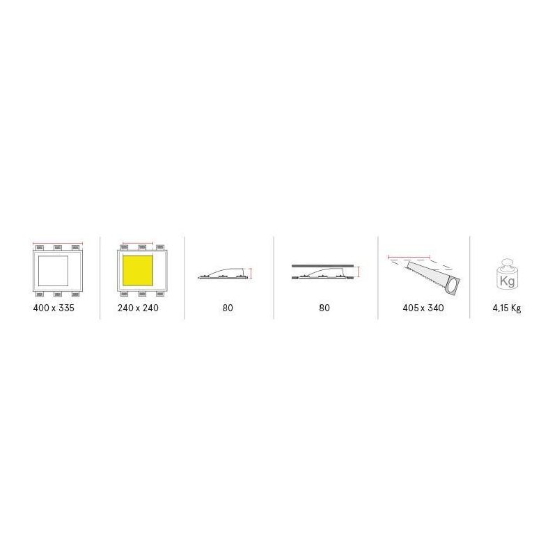 2416A INCASSO A PARETE IN CRISTALY CON SCHEDA LED 16,5W VERNICIABILE 9010 BELFIORE - Cristalensi Shop Online