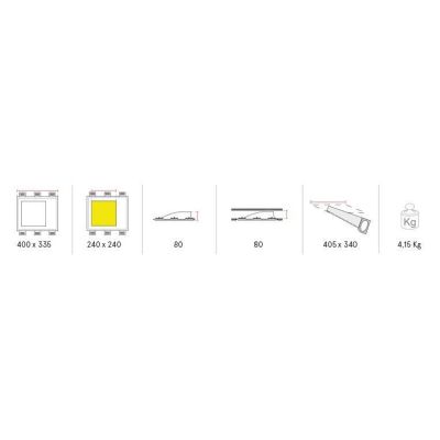 2416A INCASSO A PARETE IN CRISTALY CON SCHEDA LED 16,5W VERNICIABILE 9010 BELFIORE - Cristalensi Shop Online