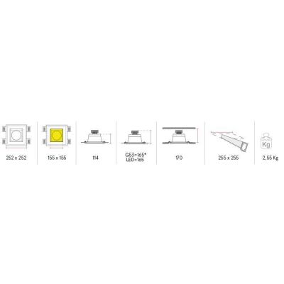 4045B INCASSO A SOFFITTO IN CRISTALY VERNICIABILE A LED INTEGRATO DA 13W 9010 BELFIORE - Cristalensi Shop Online