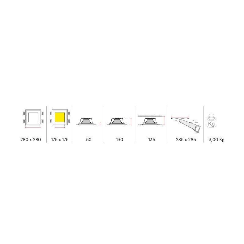 4046 INCASSO IN CRISTALY CON LED INTEGRATO 16W 2200 LUMEN VERNICIABILE 9010 BELFIORE - Cristalensi Shop Online